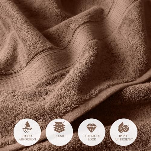 Superior Egyptian Cotton Ultra Plush & Absorbent, 3 Piece Set, Chocolate