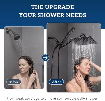 G-Promise All Metal 10" Rain Shower Head with Handheld for Bathroom Upgrade