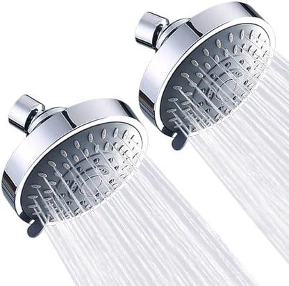 AISOSO High Pressure Rain Shower Head 2PCS 5 Modes 4.1 Inch Chrome