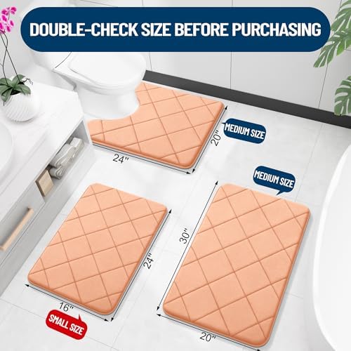 OLANLY Memory Foam Bath Mat 24x16, Ultra Soft and Absorbent Bathroom Rugs