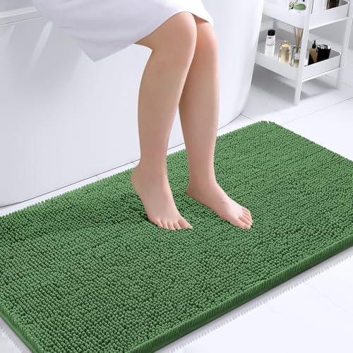 OLANLY Bathroom Runner Rugs 40x24, Extra Soft Absorbent Chenille Bath Rugs