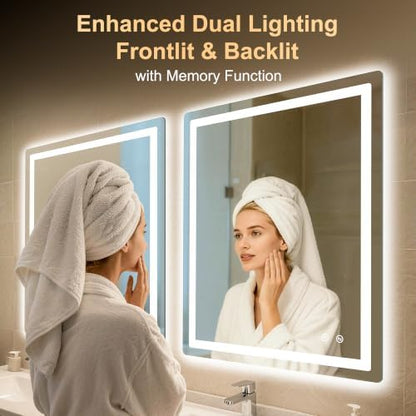 LED Bathroom Mirror, 30"x36" Bathroom Vanity Mirror with Lights