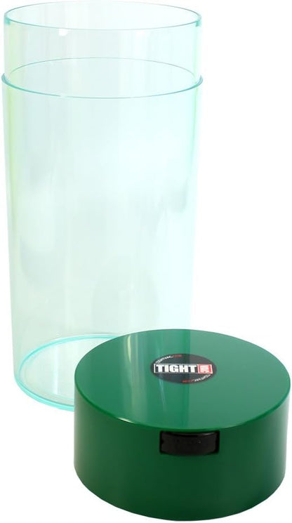 Tightvac - 5oz to 24 Ounce - Patented Airtight Container | Multi-use Vacuum Container Works as Smell Proof Containers for Herbs and Dry Goods. Green Clear