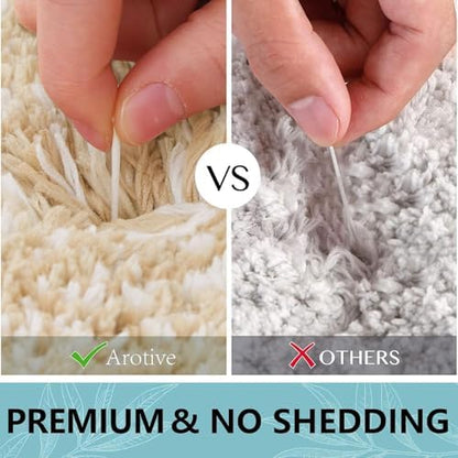 Arotive Microfiber Bathroom Rugs, Shaggy Soft Absorbent Bath Rug, 59x24
