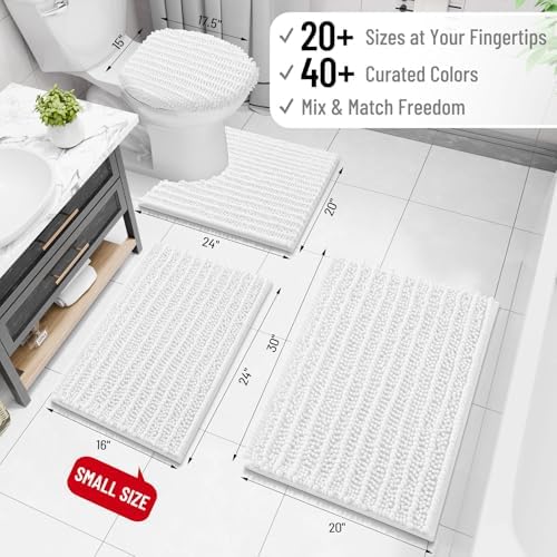 Arotive Bathroom Rugs Mat 34x21, Soft Absorbent Chenille Shaggy Bath Mat