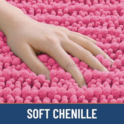 Smiry Bathroom Rugs 48X32, Extra Soft Rubber Backing Chenille Bath Mats