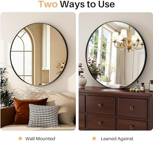 Bathroom Mirror for Wall, 24 Inch Round Mirrors
