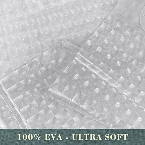 No Hook Shower Curtain or Liner, Standard Size 71 x 74, Square
