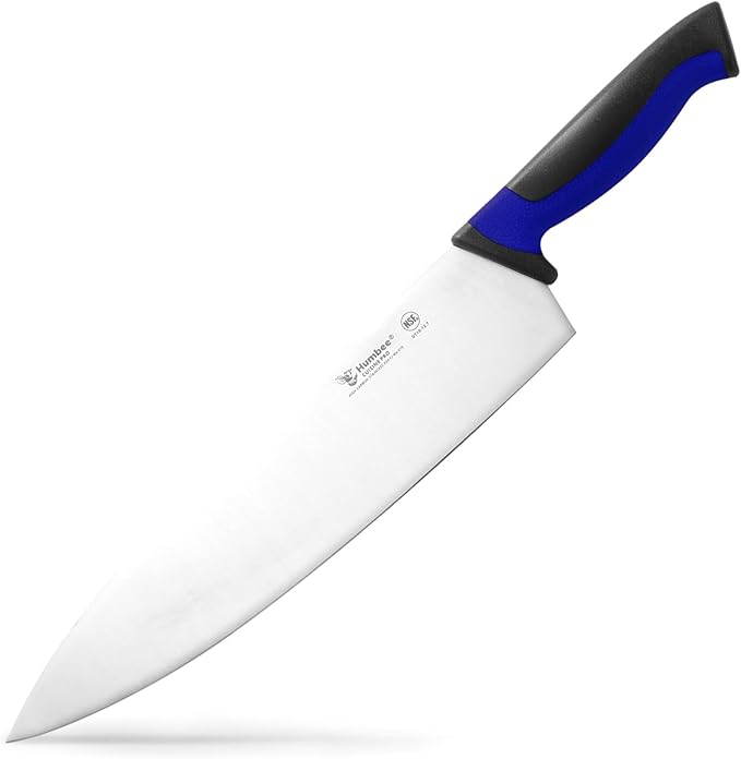 12-Inch Chef Knife, NSF Certified Razor-Sharp High Carbon Stainless Steel Blade – Ergonomic Color Coded Handle, Non-Slip Grip Kitchen Knife, DT-10 Series, Blue