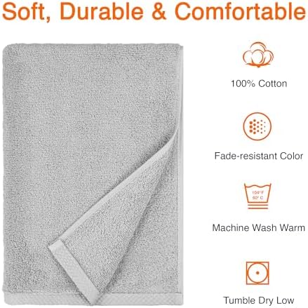 Amazon Basics 2 Piece Quick-Dry Oversize Bath Towel, 100% Cotton, 54" x 30", Platinum