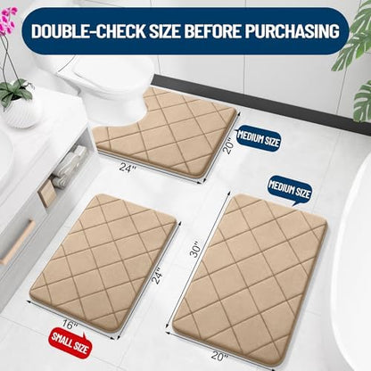 OLANLY Memory Foam Bath Mat 36x24, Ultra Soft and Absorbent Bathroom Rugs