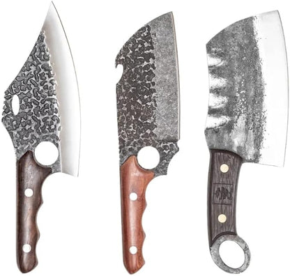 COOLINA Premium Kitchen Knife Set - Ultra Sharp High-Carbon Steel Chef Knife, Heavy Duty Meat Cleaver, Hand-Forged Precision Blades for Professional Cooking