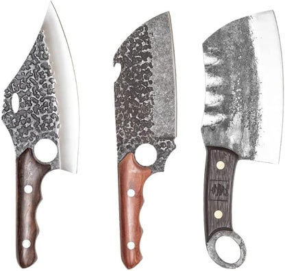 COOLINA Premium Kitchen Knife Set - Ultra Sharp High-Carbon Steel Chef Knife, Heavy Duty Meat Cleaver, Hand-Forged Precision Blades for Professional Cooking
