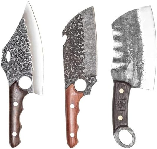 COOLINA Premium Kitchen Knife Set - Ultra Sharp High-Carbon Steel Chef Knife, Heavy Duty Meat Cleaver, Hand-Forged Precision Blades for Professional Cooking