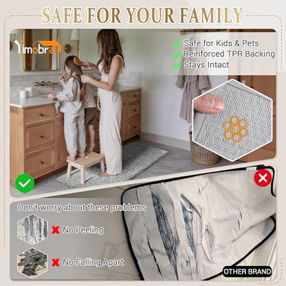Bathroom Runner Rug Non Slip Washable 70x24,Extra Long Bath Mat,Gray&White