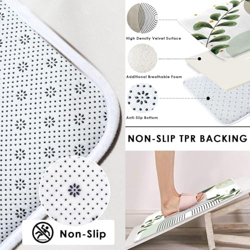 Bathroom Sets with Shower Curtain and Rugs, 4 Pcs, Boho Sage