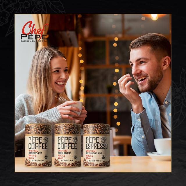 Pepe Coffee Organic Dark Roast Ground Coffee 12 oz 1-pack by Chef Pepe