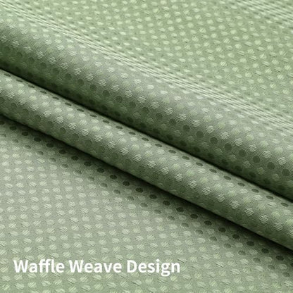 Colorful Star Sage Green No Hook Waffle Shower Curtain Set, 72 x 75 Inch