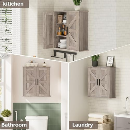 Homleke Bathroom Wall Cabinet, Medicine Cabinet with Adjustable Shelves