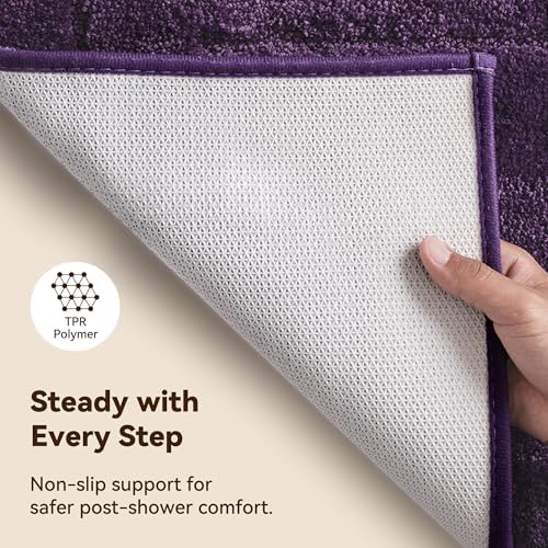 GRANNY SAYS Purple Bathroom Rug 32" x 20", Non-Slip Microfiber Bath Mat