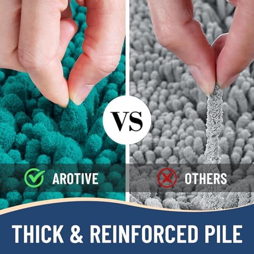 Arotive Bathroom Rugs Mat 36x24, Soft Absorbent Chenille Shaggy Bath Mat