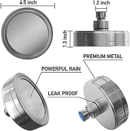 AquaHomeGroup Filtered Shower Head, Chrome, 2-Stage, 2.5 GPM, 2 Cartridges