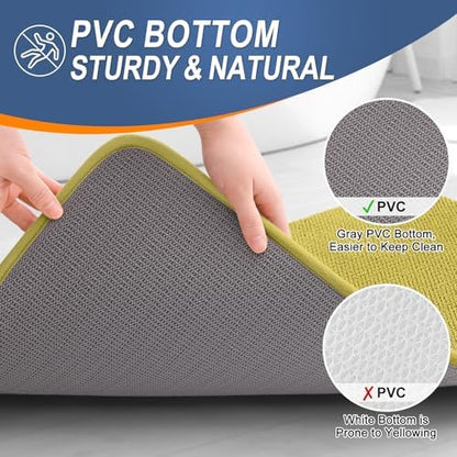 OLANLY Memory Foam Bathroom Rugs 30x20, Absorbent Bath Mat, Deep Mustard