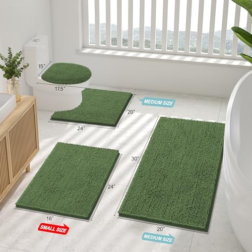 Smiry Bathroom Rugs 30X20, Luxury Chenille Extra Soft Absorbent Bath Mat