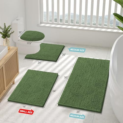 Smiry Bathroom Rugs 36X24, Luxury Chenille Extra Soft Absorbent Bath Mat