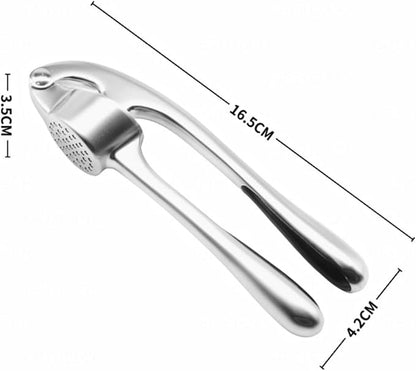Heavy Duty Zinc Alloy Garlic Press & Mincer - Professional Rust-Proof Crusher for Garlic, Ginger and Nuts - Ergonomic Easy Squeeze Kitchen Gadget