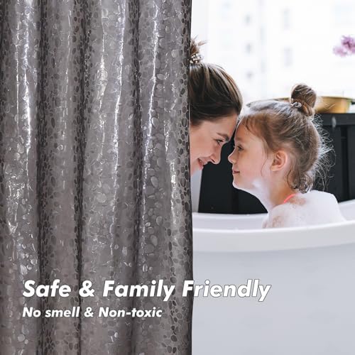 Bostofy Waterproof Shower Curtain Liner EVA 8G - Rust-Proof Hooks, Heavy-Duty Magnets - Enhance Your Bathroom with Durability and Elegance, 72L x 78H Inches