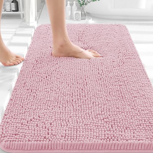 OLANLY Bathroom Rugs 35x24, Extra Soft Absorbent Chenille Bath Rugs