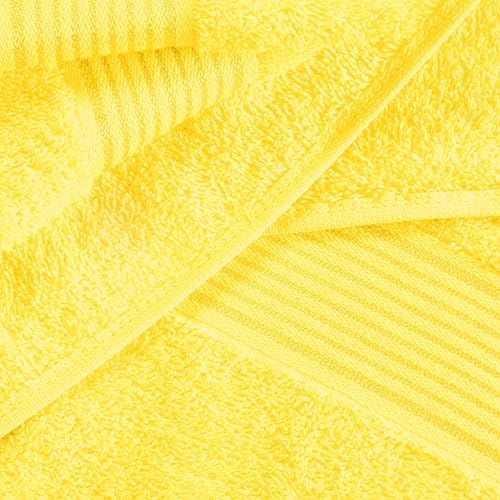 Belizzi Home Cotton 2 Pack Oversized Bath Towel Set 28x55 inches, Large Bath Towels, Ultra Absorbant Compact Quickdry & Lightweight Towel, Ideal for Gym Travel Camp Pool - Yellow