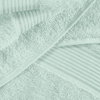 Belizzi Home 100% Cotton Towel Set, Contains 6 Soft Bath Towel, 6 Hand Towels, 12 Wash Cloths - Compact Absorbent Lightweight & Quickdry Towels for Bathroom - 24 Piece Bathroom Towel Set - Sea Green