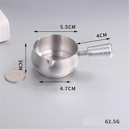 Gravy Boat Coffee Measuring Cup, Hand Drawn Can, Extraction Ounce Cup, Stainless Steel Calf Milk Pot Gravy Jug(Pink,Small)