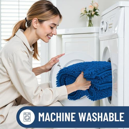 Smiry Bathroom Rugs 30X20, Luxury Chenille Extra Soft Absorbent Bath Mat