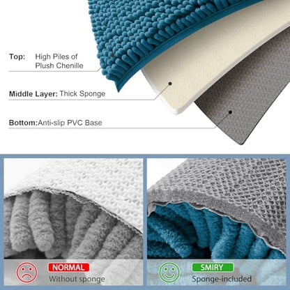 Smiry Toilet Rugs U-Shaped 24x20, Extra Soft Absorbent Contoured Bath Mat