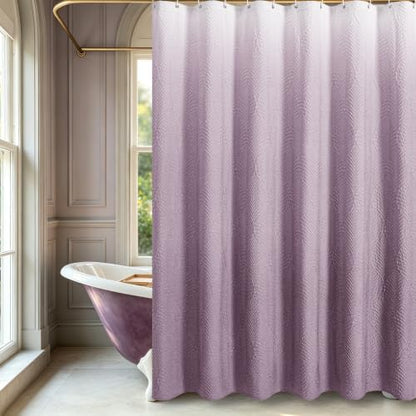 Gibelle Lavender Shower Curtain for Bathroom, Farmhouse Bath Curtain 72x72