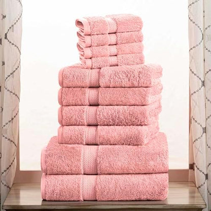 Superior Egyptian Cotton Ultra Plush & Absorbent, 10 Piece Set, Tea Rose