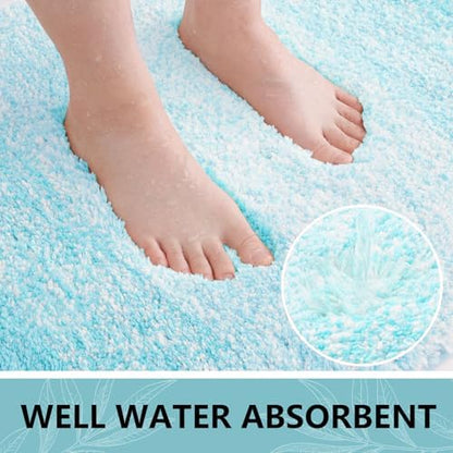 Arotive Microfiber Bathroom Rugs, Shaggy Soft Absorbent Bath Rug, 24x16