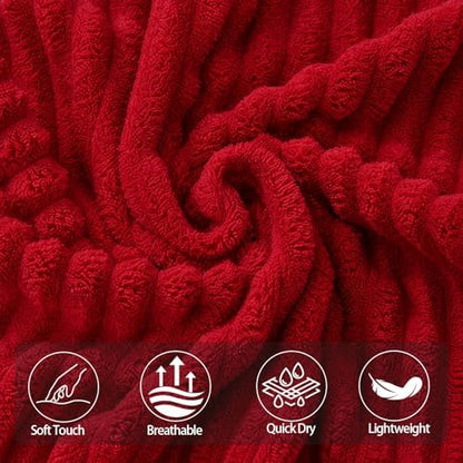 6 Piece Bath Towel Set, 40"x80" Oversized Bath Sheets, Red