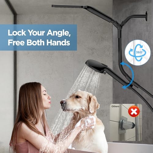 MakeFit Dual Filtered Rain Shower Head Combo, High Pressure Handheld Shower Head with Adjustable Bar - Rainfall Shower Head And Showerhead with Filter for Hard Water - Removes Chlorine