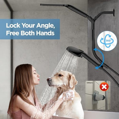 MakeFit Dual Filtered Rain Shower Head Combo, High Pressure Handheld Shower Head with Adjustable Bar - Rainfall Shower Head And Showerhead with Filter for Hard Water - Removes Chlorine
