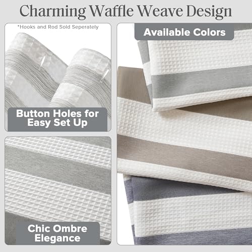 Madison Park Standard Shower Curtain for Bathroom, Grey Ombre, 72" x 72"