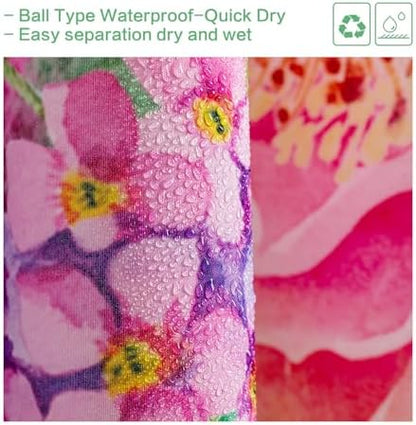 Floral Shower Curtain, Watercolor Flowers Shower Curtain Summer Blooming Flowers Painting Shower Curtain Sets Waterproof Polyester Fabric Machine Washable Home Farmhouse Decor Bath Curtain