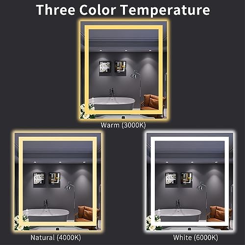LOAAO 32"X36" LED Bathroom Mirror with Lights, UL Listed
