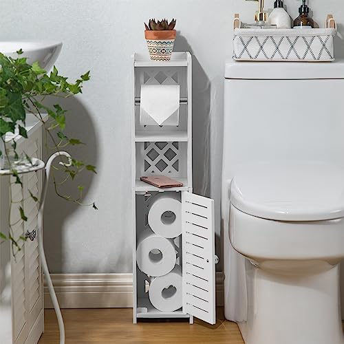 H HUIYKALY Toilet Paper Holder Small: No Drill Bathroom Storage for Renters