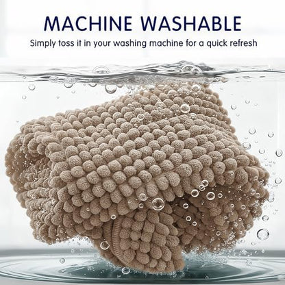 SUBRTEX Bathroom Rugs Chenille Bath Rug Soft Short Plush Bath Mat Soft Shower Mat Water Absorbent Shower Mat Quick Dry Machine Washable(Taupe Brown,18" x 24")