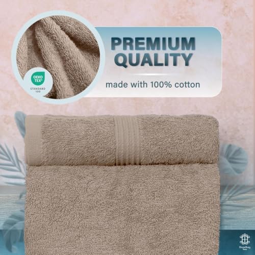 Luxe 2-Piece Bath Towel Set – Large Soft Cotton Towels, Absorbent, Durable & Skin-Friendly, Machine Washable, 27 x 54 in (Sand)