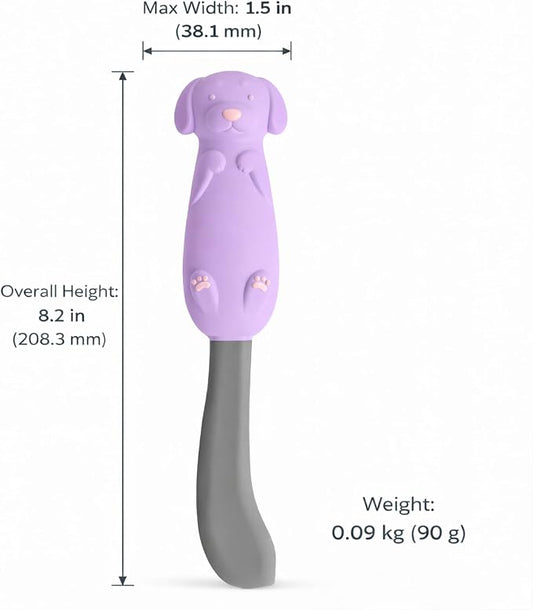 Jar Scraper Spatula - Silicone Scraper, Cute Kitchen Accessories, Unique Fun Cooking Kitchen Gadgets for Foodies - BPA-free & 100% Food Safe (Puppy - Purple)